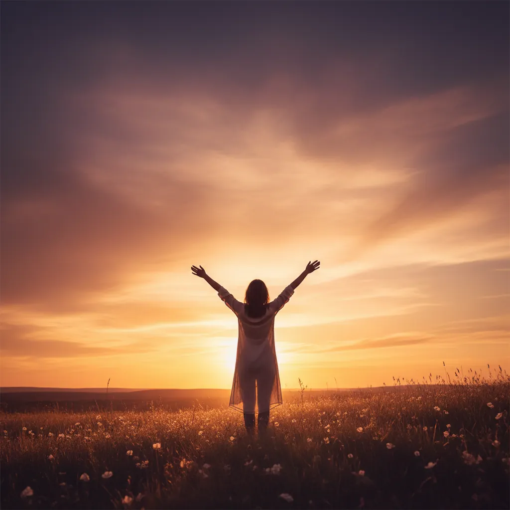 Anoniem silhouet van een persoon buitenshuis bij zonsondergang, actieve leefstijl